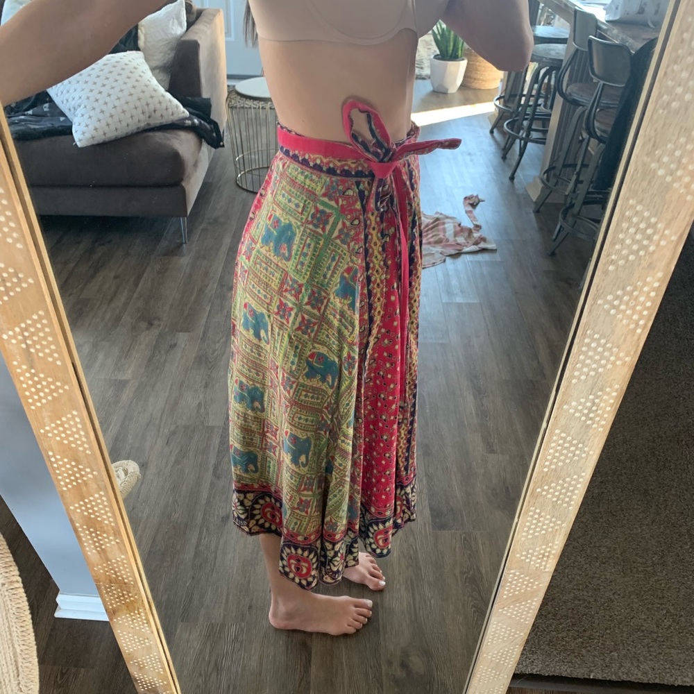 tribal print wrap skirt